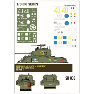 Sherman M4A2 "Brive la Gaillarde" pochoir en 1/6