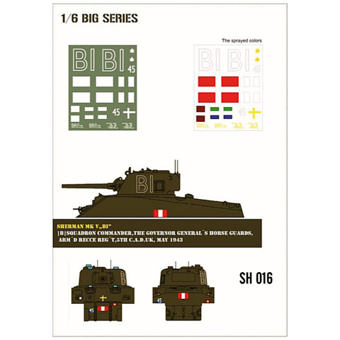 Sherman MK V "BI" paint mask in 1/6