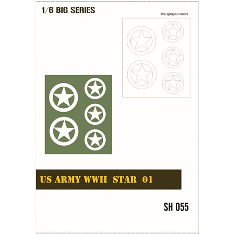 US Army WWII Star 01, pochoir en 1/6