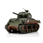 Taigen M4A3 Sherman (75mm) gun smoke unit, version green in metal edition 1:16 with gun recoil system, Xenon flash, IR battle unit, V3 board and transport wooden box