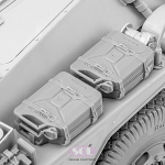 SOL - 1/16 Dt. Wehrmacht jerrycan rangé pour leau et dessence de 20 litres pour Panzerspähwagen Sd.Kfz. 234/2 Puma, type A