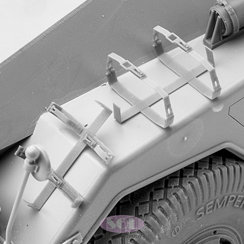 SOL - 1/16 Dt. Wehrmacht kit de porte-jerrycans pour Panzerspähwagen Sd.Kfz. 234/2 Puma, kit