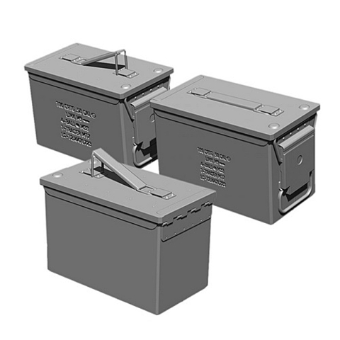 SOL - 1/16 FAT 50 Cal ammo box, 3 pcs in 3D printing