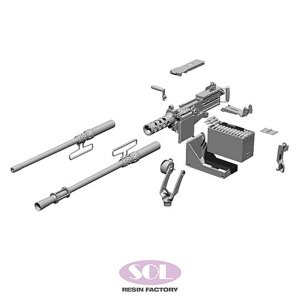 SOL - 1/16 Cal. 50 M2HB mit Mündungsfeuerschutz, Set aus Resin