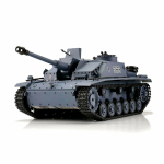 Heng Long StuG III V7, version grise en 1:16 avec unité de tir BB / IR Transmission acier